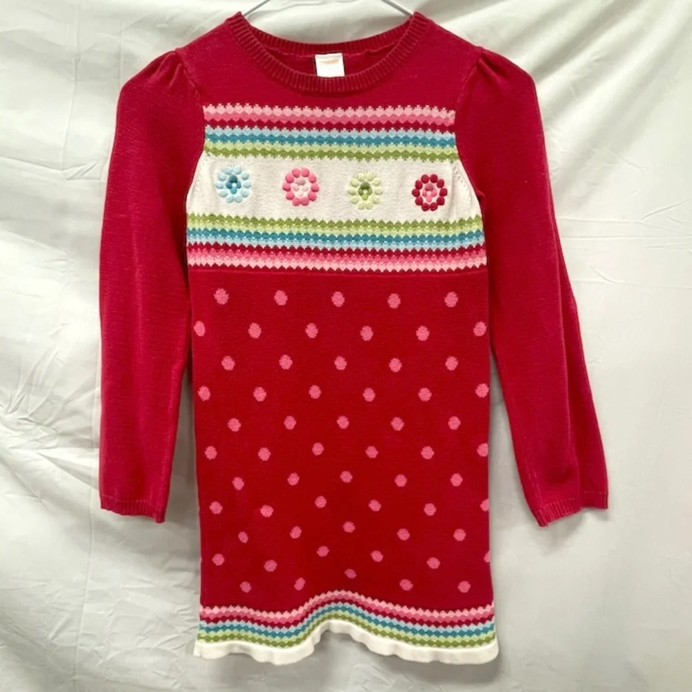 Gymboree Red Sweater Dress Long Sleeve Girls Size 7